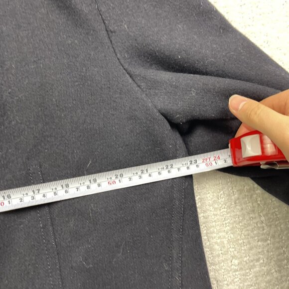 Guess Men’s XL Double Breasted Pea Coat Button-Up Black/Blue Reverse Stiches *** - Picture 9 of 16